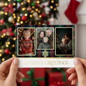 Carte De Vœux En Aluminium Bonnes Fêtes cartonnées rouges et vertes