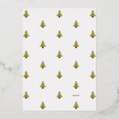 Carte De Vœux En Aluminium Bonnes Fêtes Élégant Aquarelle Arbre Script (Verso)