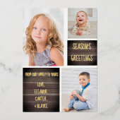 Carte De Vœux En Aluminium Bonnes Fêtes en bois rustique Noël (Recto)