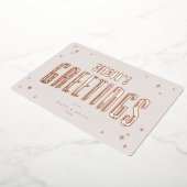 Carte De Vœux En Aluminium Bonnes Fêtes rose pâle Étoiles rétro Appartement (Rotation)