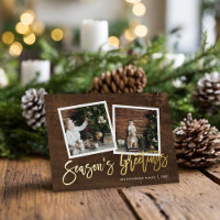 Bonnes Fêtes Rustic Gold Script photo
