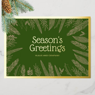 Carte De Vœux En Aluminium Bonnes Fêtes Verdure Noël d'entreprise