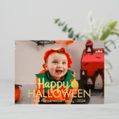 Carte De Vœux En Aluminium Boo citrouille jack-o-lanterne heureux Halloween P (Debout devant)