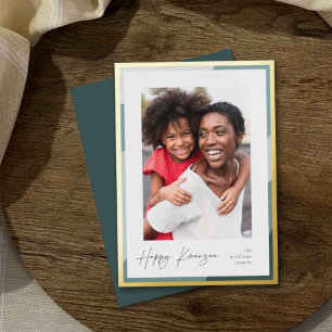 Carte De Vœux En Aluminium Bordure dorée Photo verticale Kwanzaa