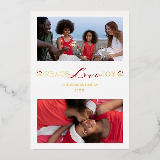 Carte De Vœux En Aluminium Botanical Branches Christmas Custom Photo Script (Recto)