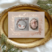 Carte De Vœux En Aluminium Botanical Frame Winter Foliage New Baby Birth