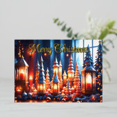 Carte De Vœux En Aluminium Bougies de Noël magiques (Debout devant)