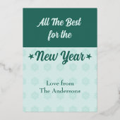 Carte De Vœux En Aluminium Boules de Noël étoiles flocon de neige photos vert (Verso)