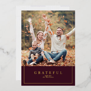 Carte De Vœux En Aluminium Bourgogne Thanksgiving photo de famille encadrée