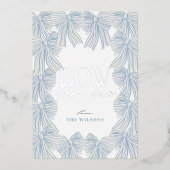 Carte De Vœux En Aluminium Bow Ho Blue Bows Noël (Recto)