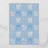 Carte De Vœux En Aluminium Bow Ho Blue Bows Noël (Verso)