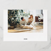 Carte De Vœux En Aluminium Bracelet Noël le plus joyeux Script photo blanc (Verso)