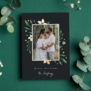 Carte De Vœux En Aluminium Bright Boughs Photo verticale Noël botanique