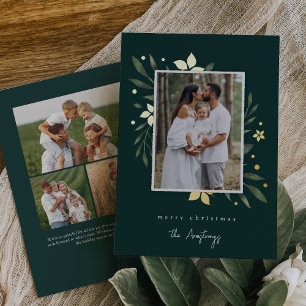 Carte De Vœux En Aluminium Bright Boughs Photo verticale Noël botanique