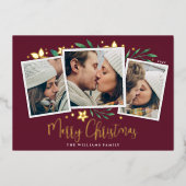 Carte De Vœux En Aluminium Bright Boughs | Three Photo (Recto)