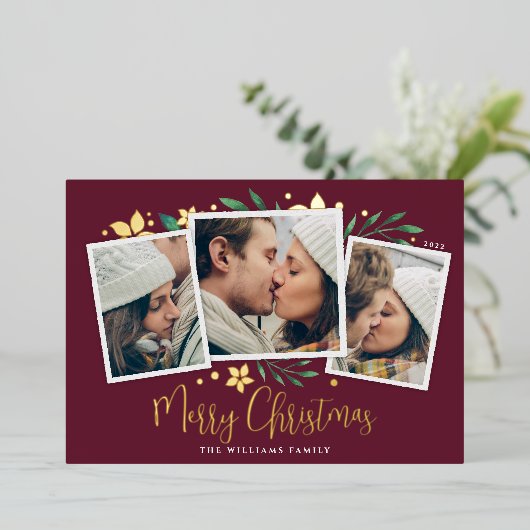 Carte De Vœux En Aluminium Bright Boughs | Three Photo (Debout devant)