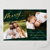 Carte De Vœux En Aluminium Brossé vert Plaid 3 photo (Recto)