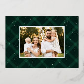 Carte De Vœux En Aluminium Brossé vert Plaid 3 photo (Verso)