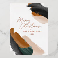 budget carte de Noël en terre cuite verte moderne 
