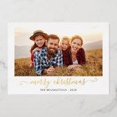 Carte De Vœux En Aluminium Buffalo Plaid Script Joyeux Noël Photo (Recto)