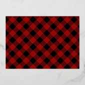 Carte De Vœux En Aluminium Buffalo Plaid Script Joyeux Noël Photo (Verso)