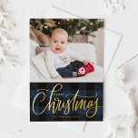 Carte De Vœux En Aluminium Buffle bleu rustique plaqué Joyeux Noël Photo<br><div class="desc">Joyeux Noël! Envoyez des voeux de Noël à votre famille et à vos amis avec cette carte photo de Noël en feuille d'or. Il dispose d'un motif de buffle rustique en bleu et noir. Personnalisez en ajoutant vos textes et photos. Cette carte photo verte plaid Noël est disponible en d'autres...</div>