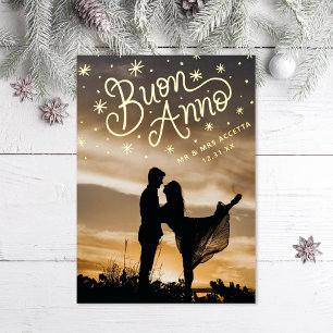 Carte De Vœux En Aluminium Buon Anno Italien Nouveaux mariés Nouvel An Photo