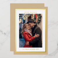 Buon Natale Neutral Crepe Simple Photo Moderne