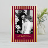 Carte De Vœux En Aluminium Burgundy Stripes (Debout devant)