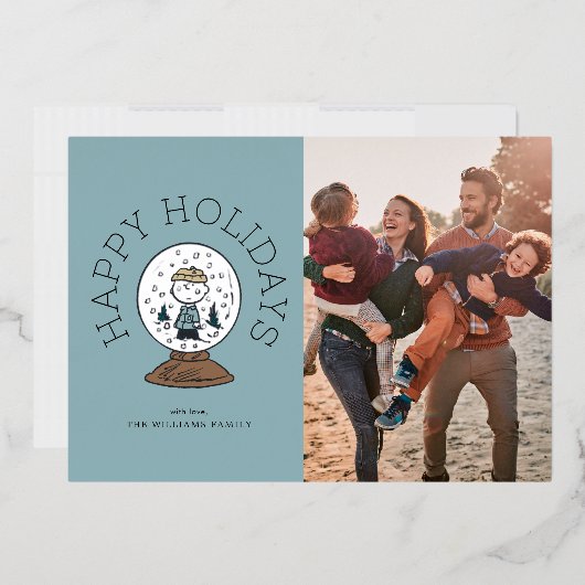 Carte De Vœux En Aluminium cacahuètes | Charlie Brown Snow Globe (Enveloppe)