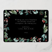 Carte De Vœux En Aluminium Cadre de baie botanique festive Noël écriture (Verso)