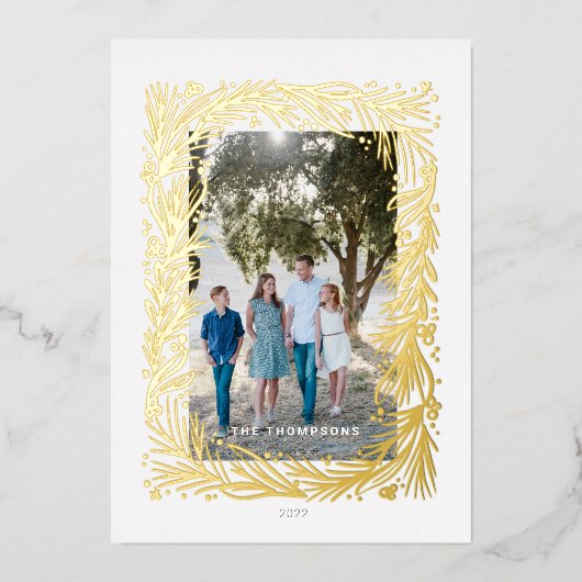 Carte De Vœux En Aluminium Cadre de Noël (Recto)