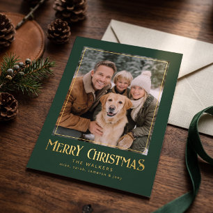 Carte De Vœux En Aluminium Cadre de photo en feuille métallisée de Noël - Ver