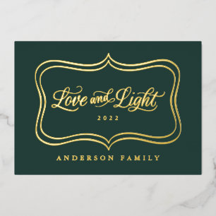 Carte De Vœux En Aluminium Cadre doré classique Amour et Lumière