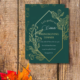 Carte De Vœux En Aluminium Cadre élégant de baie d'automne, écriture dorée sa