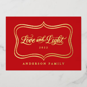 Carte De Vœux En Aluminium Cadre en aluminium classique Love and Light Gold