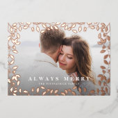 Carte De Vœux En Aluminium Cadre Holly | Toujours Joyeuse photo (Recto)