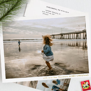 Carte De Vœux En Aluminium Cadre minimaliste moderne MERRY CHRISTMAS photo