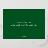 Carte De Vœux En Aluminium Cadre moderne Joyeux Noël Photo Vert Or (Verso)