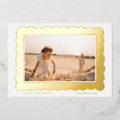 Carte De Vœux En Aluminium cadre moderne moderne rétro rouge (Recto)