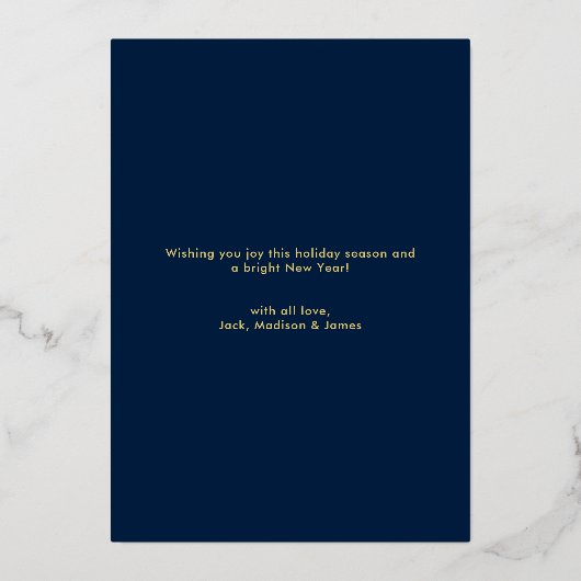 Carte De Vœux En Aluminium Cadre Modish Blue Christmas Tree 3 Photo (Verso)