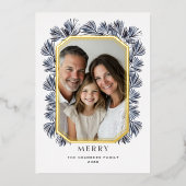 Carte De Vœux En Aluminium Cadre octogonal moderne et brins (Recto)