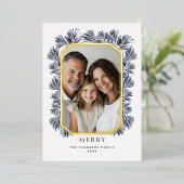 Carte De Vœux En Aluminium Cadre octogonal moderne et brins (Debout devant)