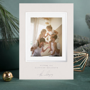 Carte De Vœux En Aluminium cadre photo encadré simple élégant joyeux noël