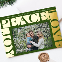 Cadre photo LOVE PAIX JOIE vert coloré