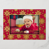 Carte De Vœux En Aluminium Cadre photo Snowflake (Recto)