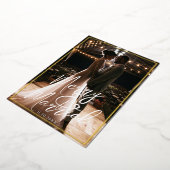 Carte De Vœux En Aluminium Cadres dorés Joyeux et Calligraphie mariée Photo (Rotation)