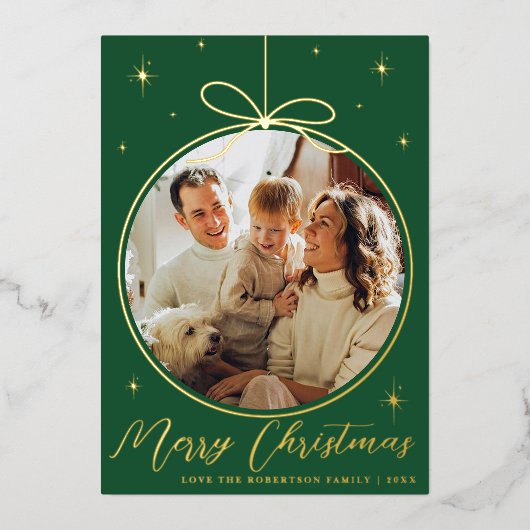 Carte De Vœux En Aluminium Cadres photo mode Noël Ornament Real (Recto)