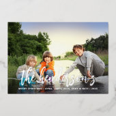 Carte De Vœux En Aluminium Calligraphie moderne photo unique (Recto)