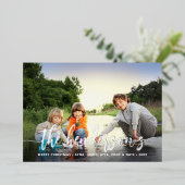 Carte De Vœux En Aluminium Calligraphie moderne photo unique (Debout devant)